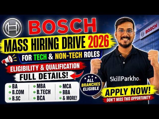 Bosch Graduate Apprentice & Management Trainee 2026 | Freshers Hiring | Salary, Eligibility, Apply 
