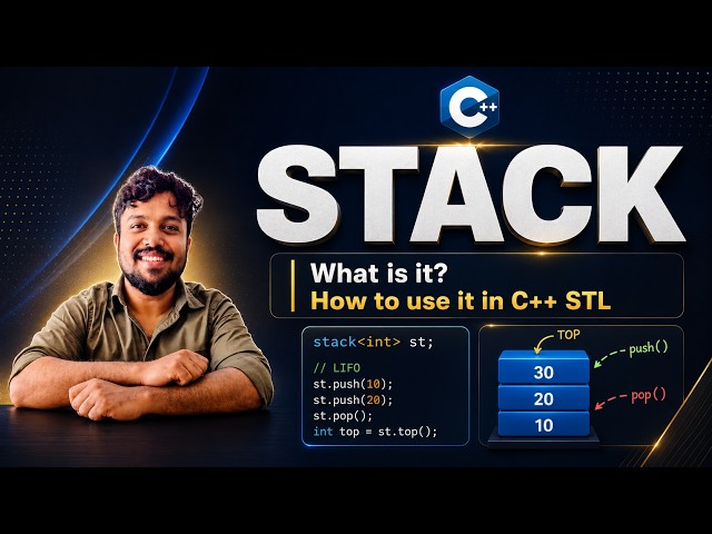 C++ Stack Explained | LIFO, push(), pop(), top() & STL Basics | Tamil