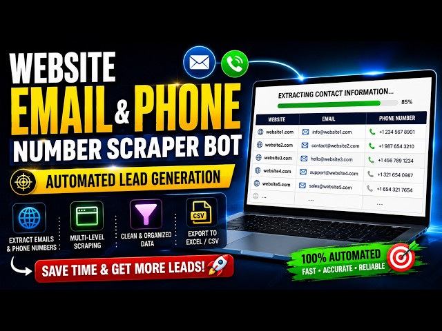Website Email & Phone Number Scraper Bot | Automated Lead Generation