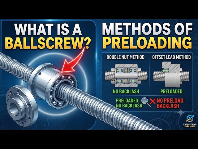 What is a Ballscrew? Ballscrew Preloading Methods (in Hindi)