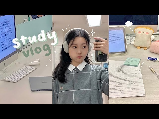 study vlog 🫧 midterms week, 6am productive mornings, lots of cramming, ipad notes 💭