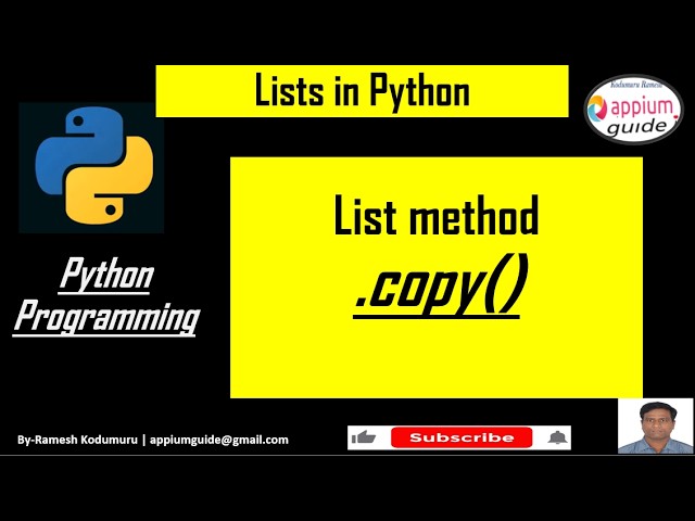 Python Lists #11 | copy() Method