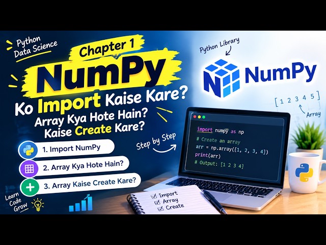 NumPy Chapter 1: Import Kaise Kare| Array Kya Hote Hain & Kaise Create Kare Python Beginner Friendly