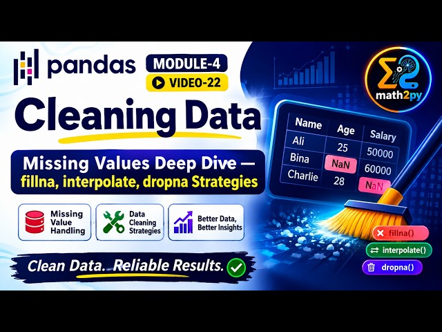 Missing Values in Pandas V-22 fillna(), interpolate(), dropna() Strategies | Complete Guide | Bangla