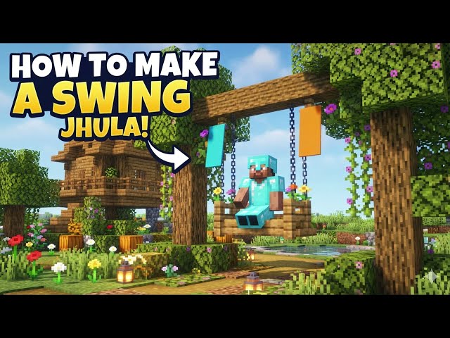 Minecraft: Aesthetic Working Swing Tutorial! 🌲 (Step-by-Step)  MINECRAFT