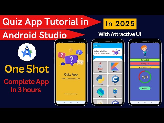 Quiz App Android Studio Tutorial One Shot || Quiz App || Android Studio