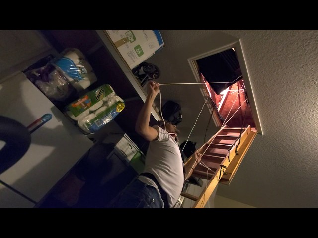 pulley system to transport containers up to the attic for storage (part 5)