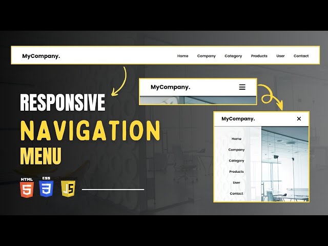 Responsive Navbar Using HTML, CSS  And JavaScript | Navigation Menu html css js | @webcoding25