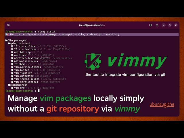 Manage vim packages locally simply without a git repository via vimmy