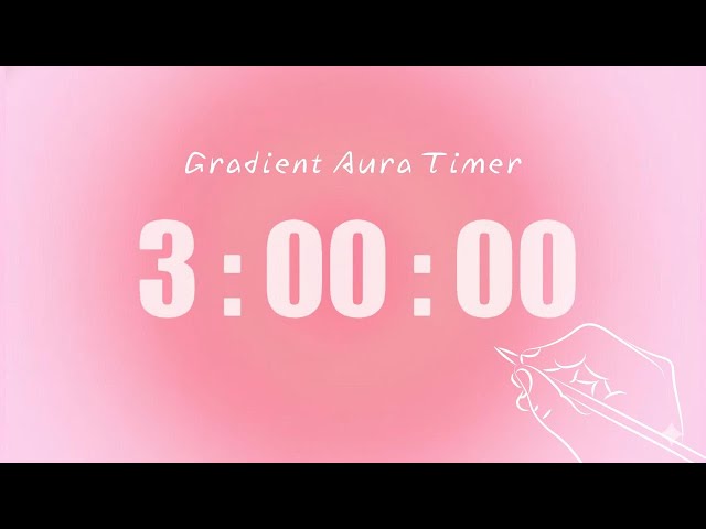 3 Hour Silent Study Timer | Soft Alarm Only | Pink Aesthetic | ADHD-Friendly