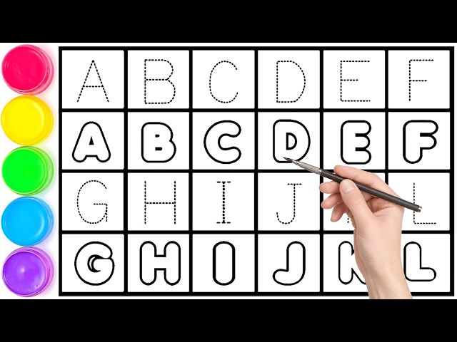 Learn How to Write and Read Alphabet ABCD & 1234 Easy for Beginners - Ks Art