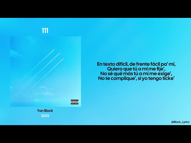 Letra // 111 - YAN BLOCK