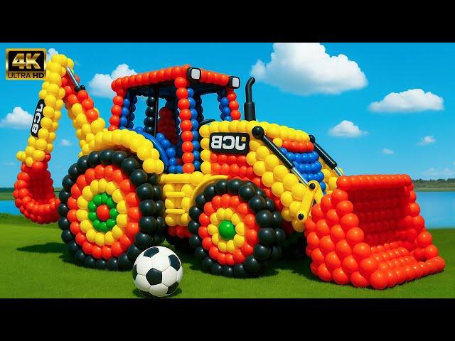 The mascot vibrato assistant JCB and Tractor placed on the football field is popular, co produced