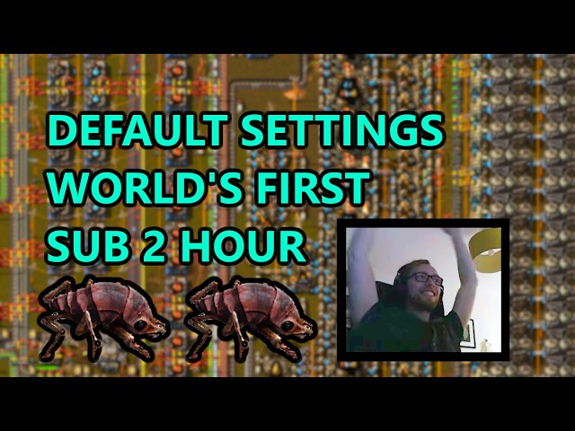 First Ever Sub 2 Hours Factorio Default Settings Speedrun World Record in 1:59:01