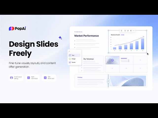 PopAi Editor Update: Smarter Layouts, Slash Commands & 16:9 Slide Fit