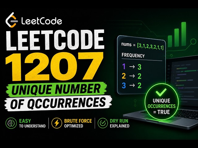 LeetCode 1207 | Unique Number of Occurrences | Easy HashMap Solution 🚀