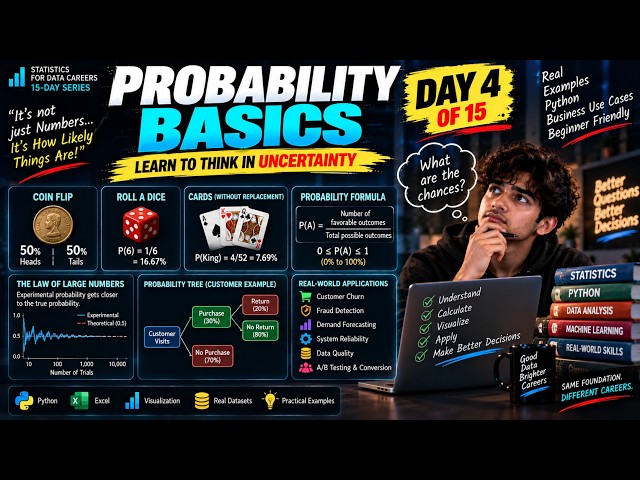 🎲 Probability Basics for Data Science & Analytics | Day 4 of 15