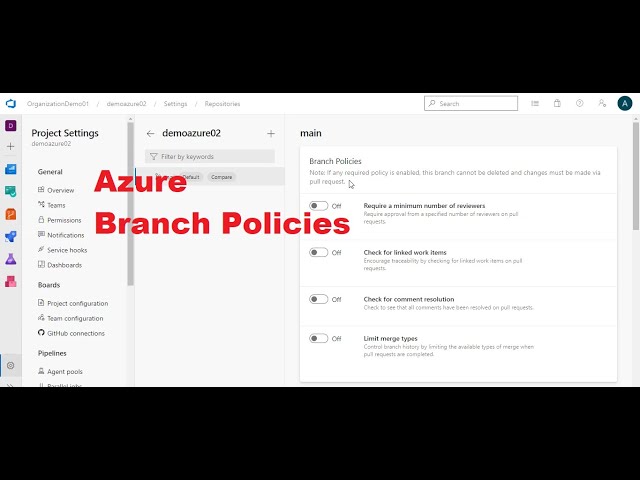 How to  configure branch policies in Azure DevOps |  Pull request creation and approval