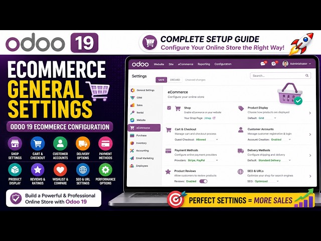 🛒 Odoo 19 eCommerce General Settings | Complete Store Configuration Guide ⚙️
