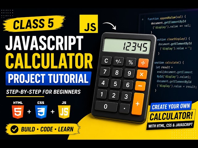 JavaScript Calculator Project Tutorial | HTML CSS JS | Beginner Guide