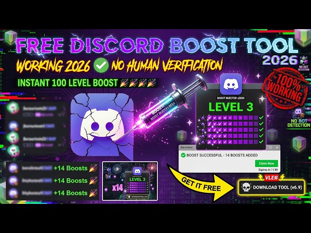 Best Discord Boost Tool 2026 100% Working! Free !!!