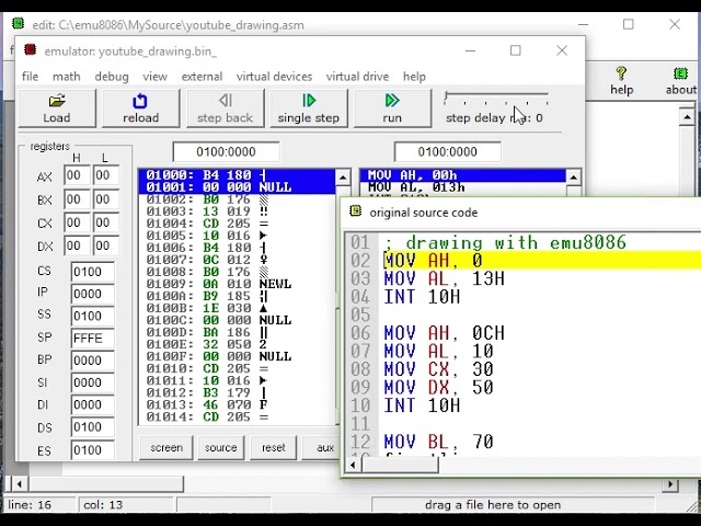 Drawing with Emu8086 - x86-16 - Part 2