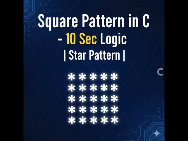 C language ka sabse easy aur most-used pattern — sirf 1 logic yaad rakho, 100+ patterns ban jayenge!
