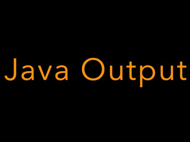 java output