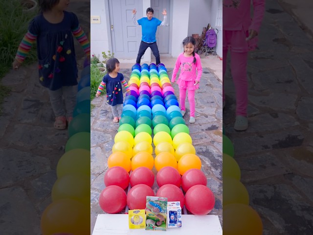 100 Color Explosion Balloons 🎈💥 Balloon Pop Challenge | Alison vs Sofía Family Competition #shorts