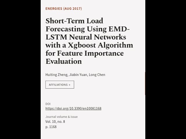 Short-Term Load Forecasting Using EMD-LSTM Neural Networks with a Xgboost Algorithm f... | RTCL.TV