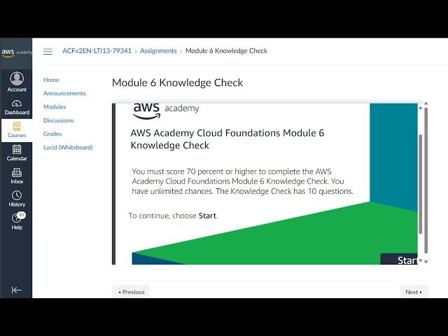 AWS Cloud Foundation | Module 6 Knowledge Check
