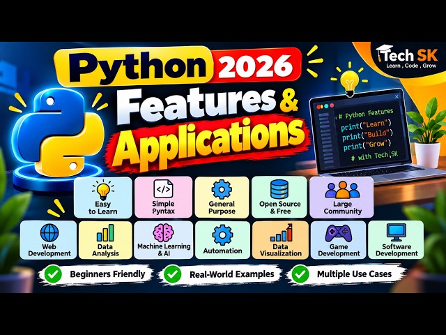 Python Features & Applications 🐍 | Python Features & Uses Explained | Python Tutorial 2026