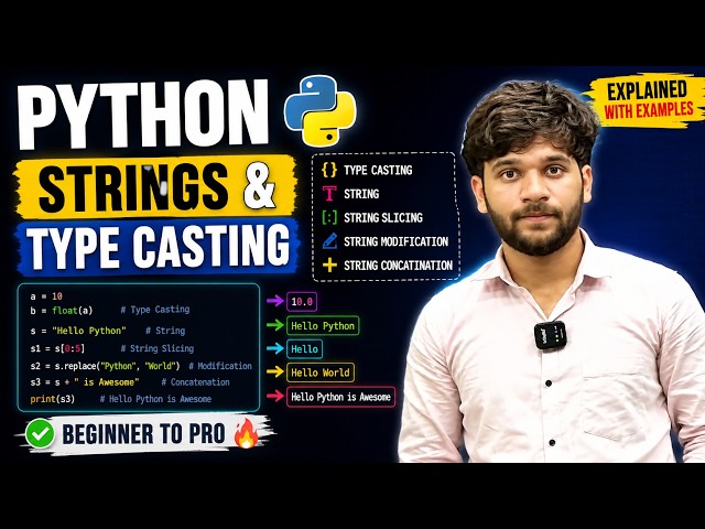 Python Strings Explained: Slicing, Modification, Concatenation & Type Casting