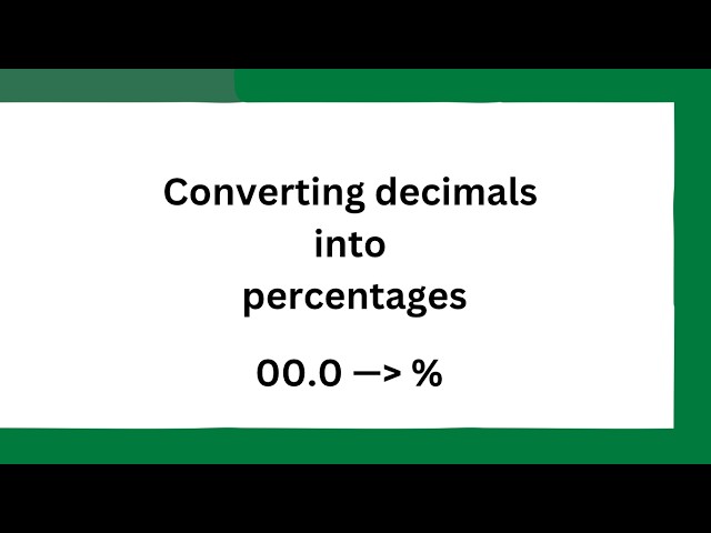 Converting Decimals Into Percentages In Under 5 Minutes