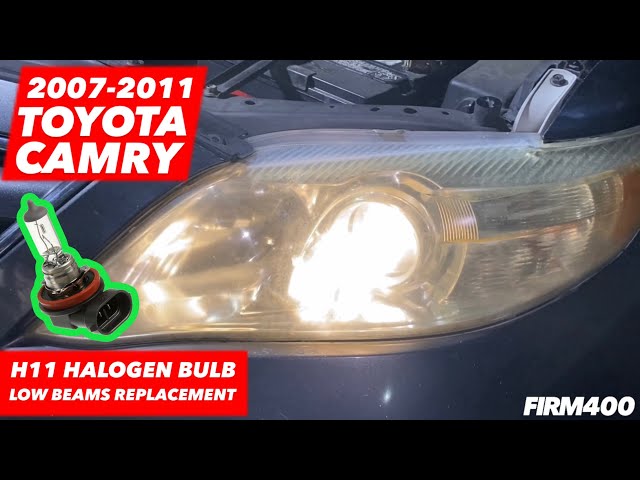 2007-2010 TOYOTA CAMRY LOW BEAM H11 HALOGEN HEADLIGHT BULB REPLACEMENT 