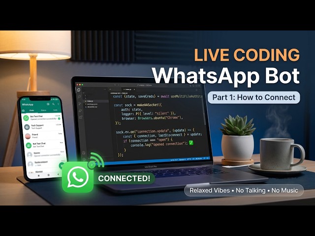 Live Coding WhatsApp Bot Part 1: Simple Connection! No Talking, Just Code.