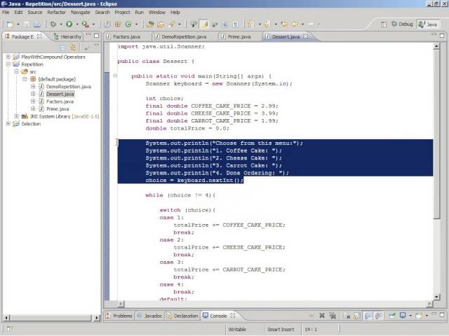 08 Java - Problem Solving with Repetition and Selection
