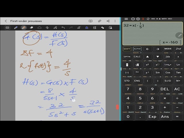 First Order System Example | Tank Level Transfer Function and Step Response | Response Equation