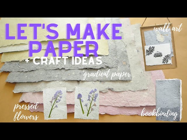 How I Make Handmade Paper 🌷  gradient paper, upcycling my bookbinding scraps, cute paper craft ideas