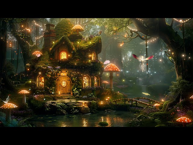 Mystical Fairy Green Moss Cottage 🍀 Magical Forest Music & Ambience | Relaxes, Sleep Well, Studying