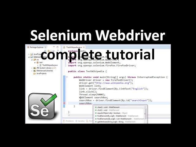 Selenium Tutorial For Beginners - Selenium Webdriver Tutorial-Selenium with Java-Selenium WebDriver