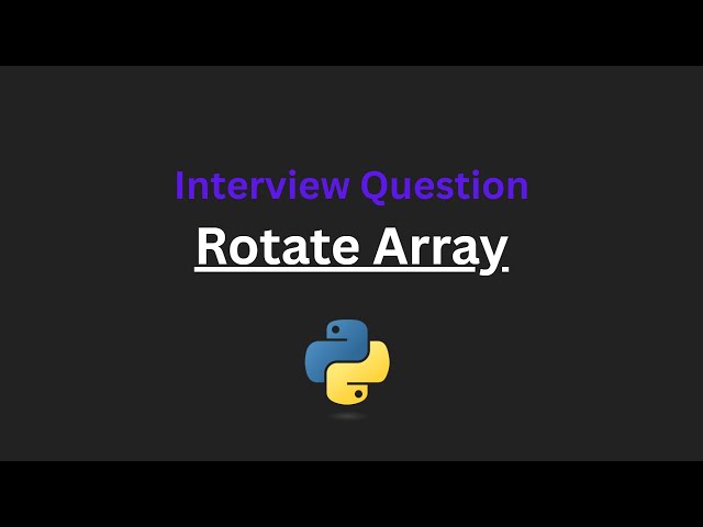 Rotate Array - Leetcode 189 - Python
