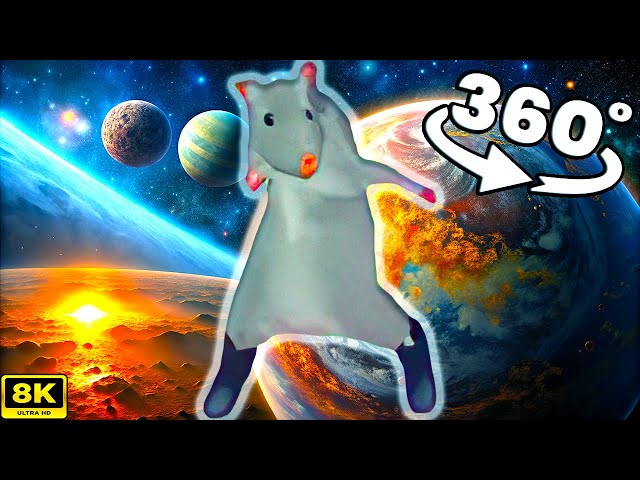 Rat dance 360° in Space with Scary Monsters | VR 360º 8K Animation Video | Rat dance meme