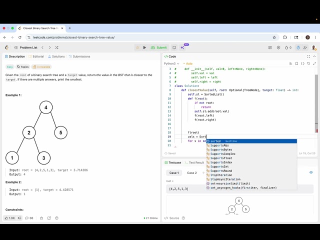 Closest Binary Search Tree Value
