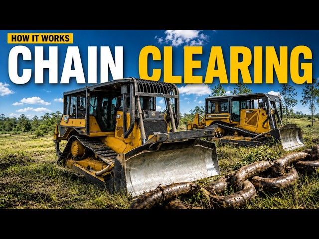 Anchor Chain vs Trees | Bulldozers Chain Clearing Wooded Land