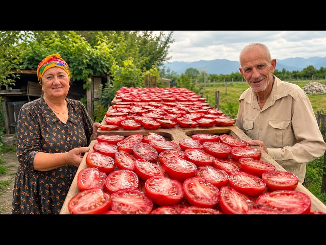HOMEMADE Sun-Dried Tomatoes - Real Life In An Azerbaijani Village!
