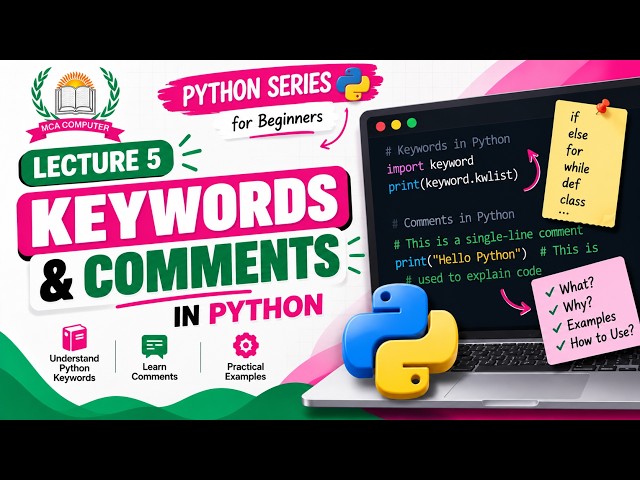 Python Tutorial for Beginners in Hindi | Keywords & Comments in Python | Lecture 5