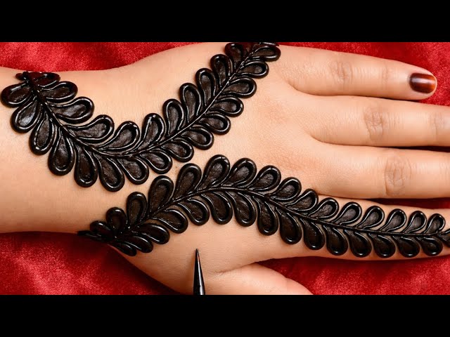 Very simple unique style mehndi design for back hand|new easy mehndi design 2026 | mehandi designs