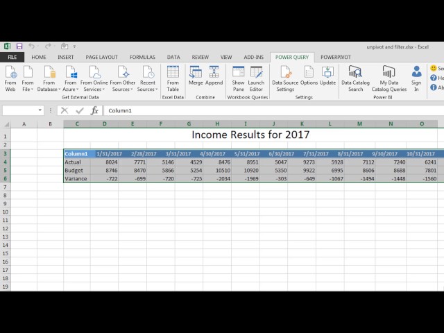 Power Query: Unpivot Function
