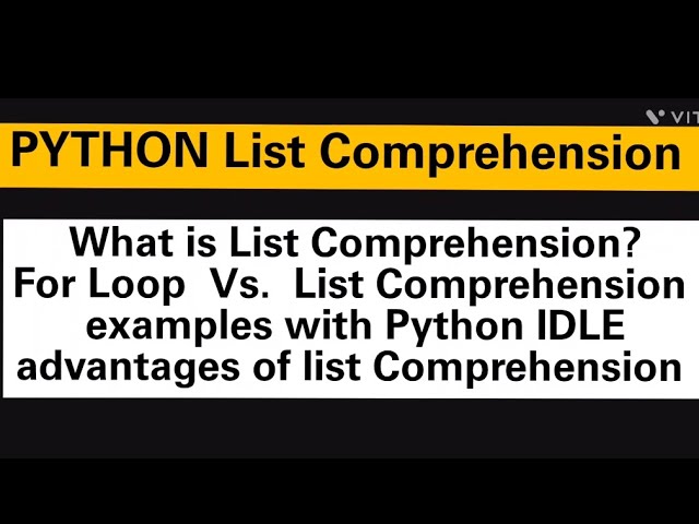 PYTHON List Comprehension: What is list Comprehension? For Loop Vs List Comprehension